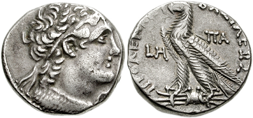 Zilveren drachme Ptolemaeus IX