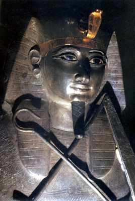 The solid silver coffin pf Psusennes. Cairo Museum