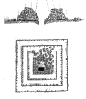 Schematisch overzicht van de piramide te Naqada