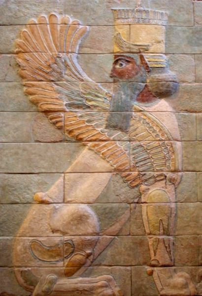 Gevleugelde sphinx van het paleis van Darius in Shushan